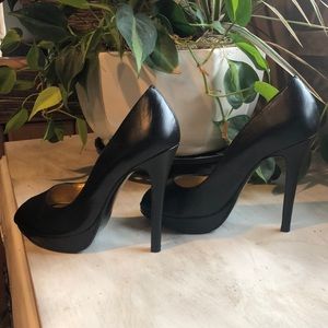 Women’s peep-toe black heels. Size 7.5